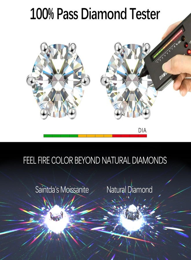 Saintda Moissanite Stud Earrings for Women 925 Sterling Silver Lab Grown Created vvs Diamond Studs Earrings Wedding Gifts Wife Jewelry Women Men Girls - Image 5